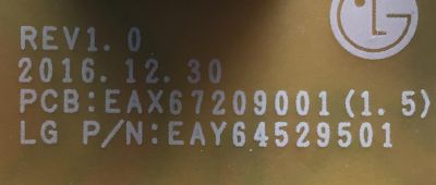 KIT DE TARJETAS PARA TV LG / MAIN EBU64002202 / EAX67146203 / FUENTE EAY64529501 / EAX67209001 / LGP43DJ-17U1 / PANEL NC430DGG-AAFX3 / DISPLAY LC430DGJ(SK)(A4) / MODELO 43UJ6300-UA.BUSYLJM / 43UJ6300-UA - Imagen 4
